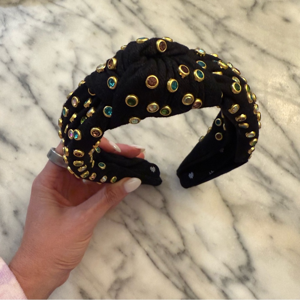 Lele Sadoughi Bejeweled knotted headband